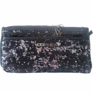 NWT Victoria's Secret Black Sequin Clutch, OS